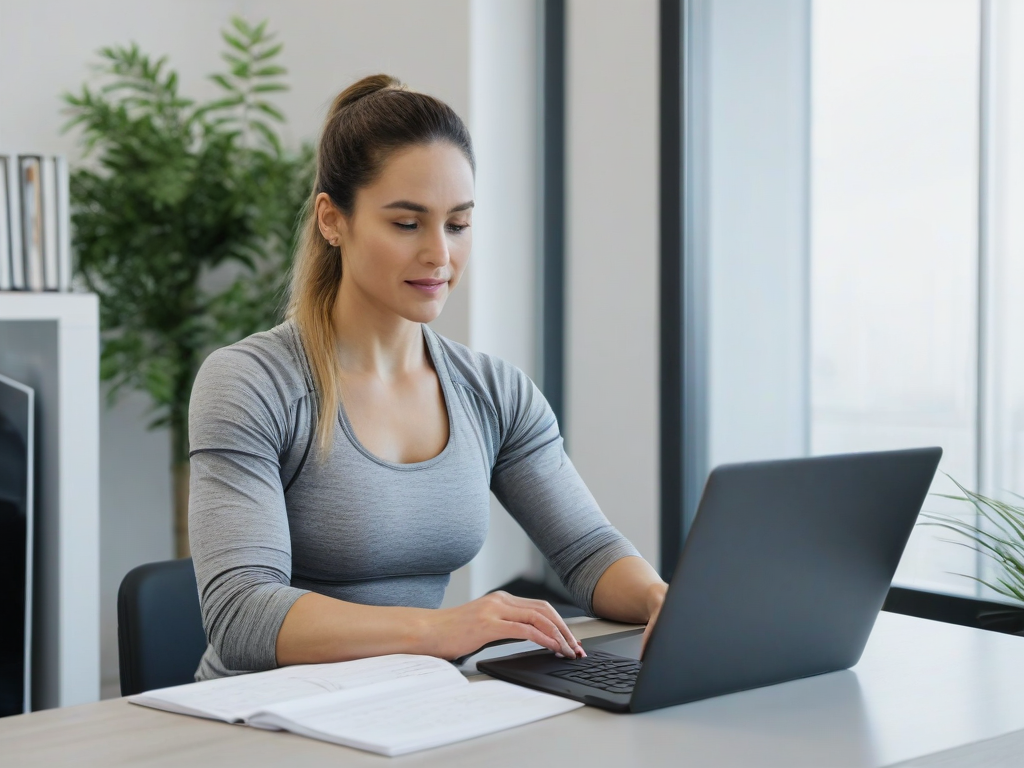Coach reviewing training notes during an online fitness consultation